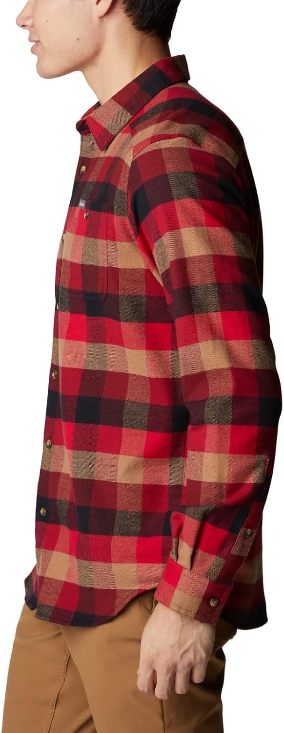 image:imageColumbia Mens Cornell Woods Flannel Long Sleeve ShirtRed Jasper Buffalo Check