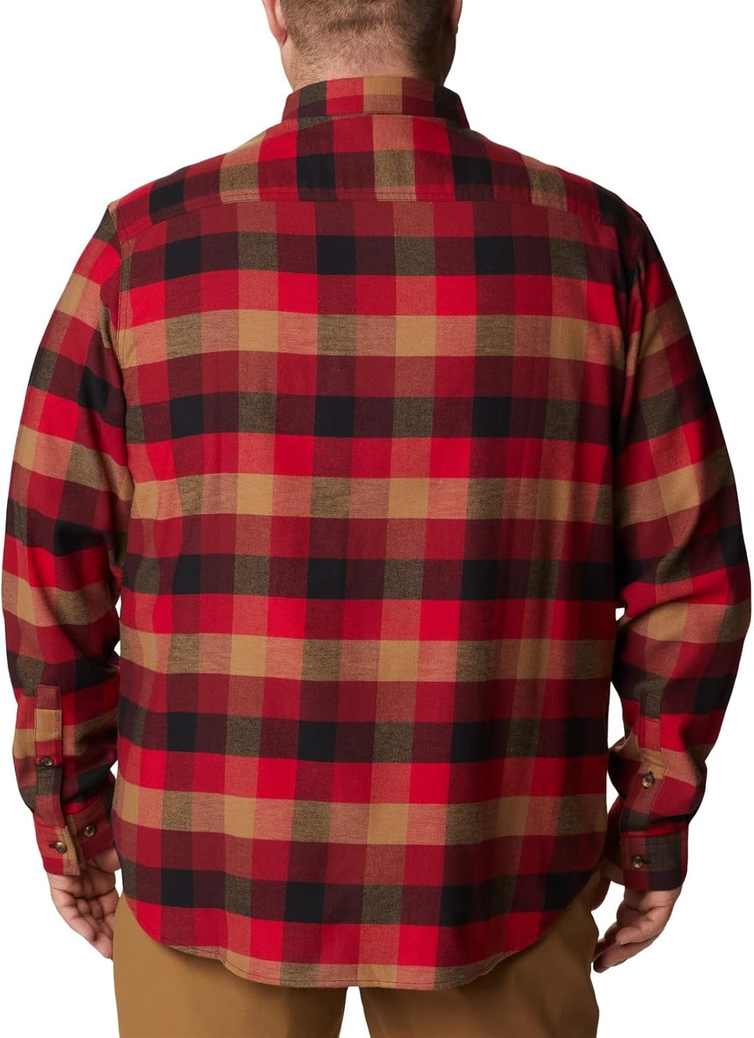 image:imageColumbia Mens Cornell Woods Flannel Long Sleeve ShirtRed Jasper Buffalo Check