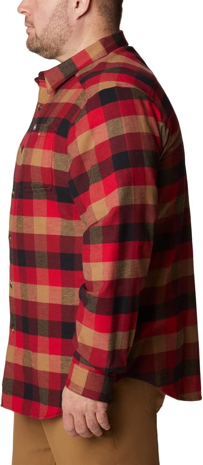 image:imageColumbia Mens Cornell Woods Flannel Long Sleeve ShirtRed Jasper Buffalo Check