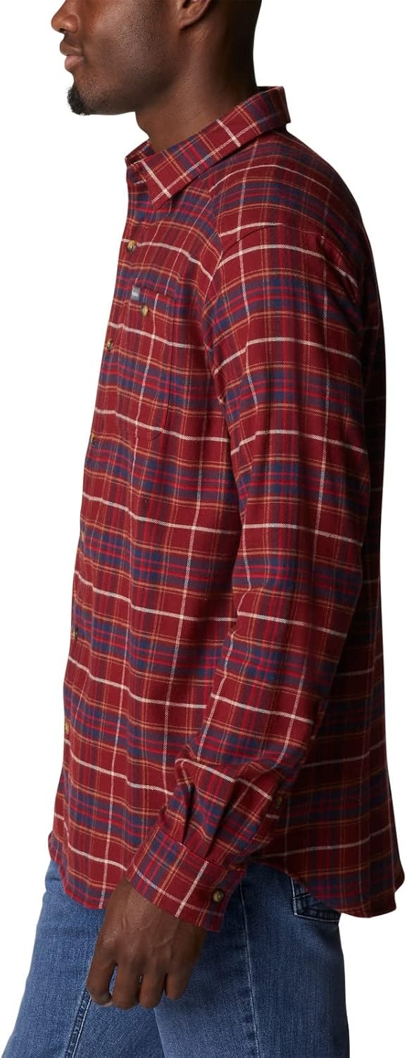 image:imageColumbia Mens Cornell Woods Flannel Long Sleeve ShirtRed Jasper Multi Tartan