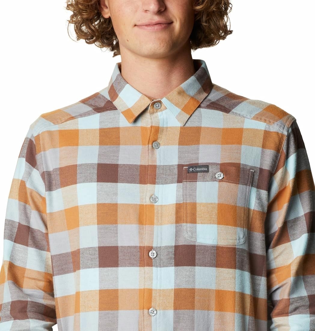 image:imageColumbia Mens Cornell Woods Flannel Long Sleeve ShirtSky Blue Multi Buffalo Check