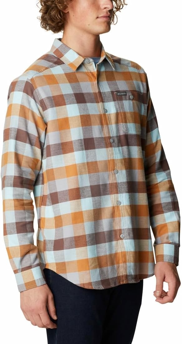image:imageColumbia Mens Cornell Woods Flannel Long Sleeve ShirtSky Blue Multi Buffalo Check