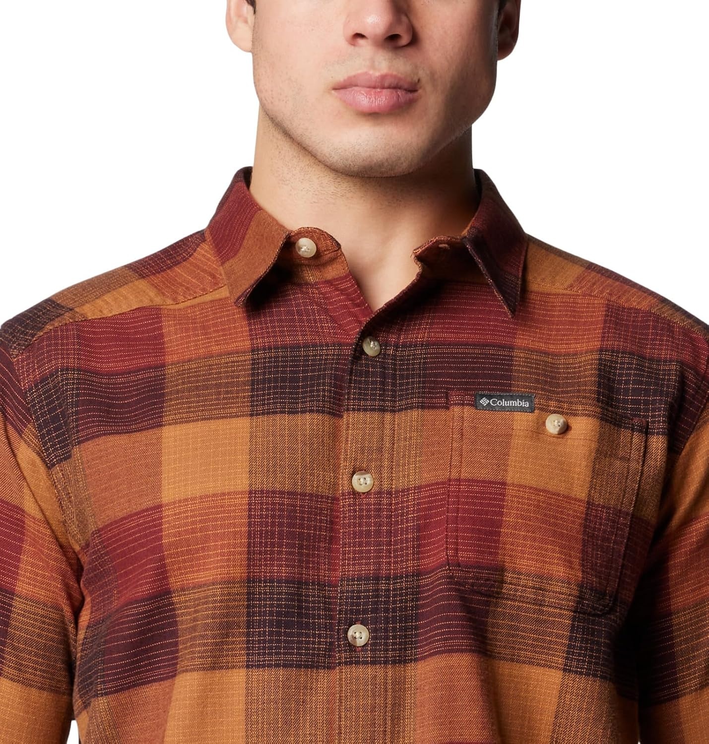 image:imageColumbia Mens Cornell Woods Flannel Long Sleeve ShirtSpice Ombre Buffalo