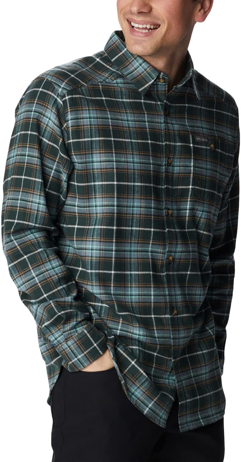 image:imageColumbia Mens Cornell Woods Flannel Long Sleeve ShirtSpruce Multi Tartan