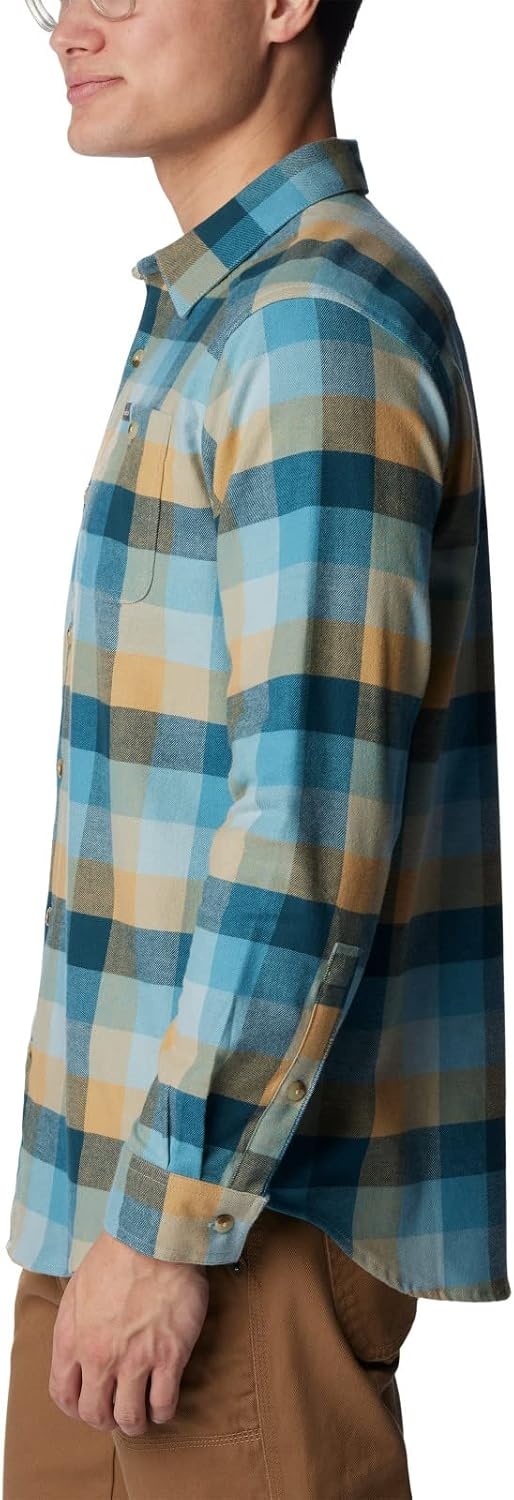 image:imageColumbia Mens Cornell Woods Flannel Long Sleeve ShirtStone Blue Buffalo Check