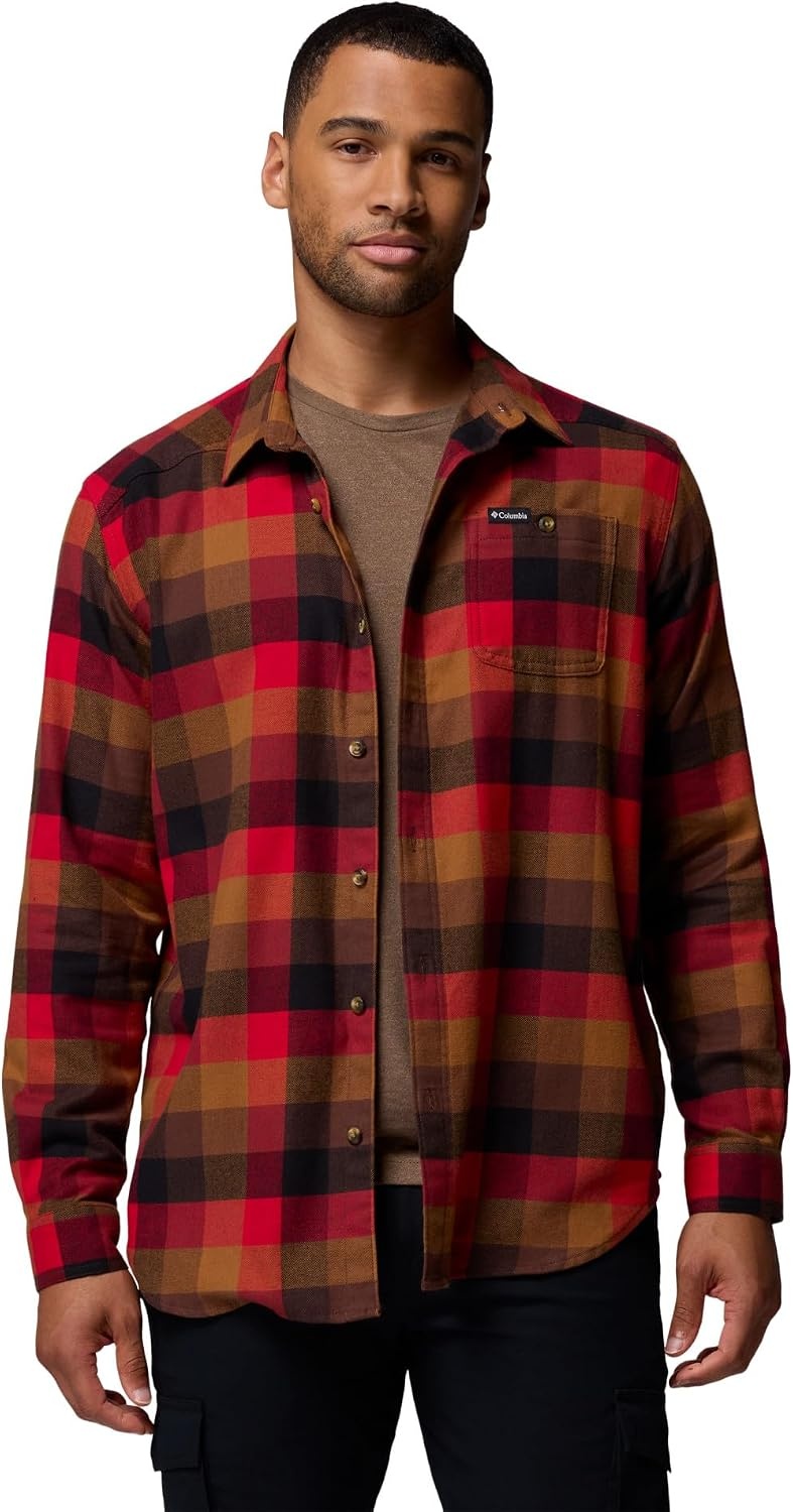 image:imageColumbia Mens Cornell Woods Flannel Long Sleeve ShirtTobacco Multi Buffalo Check