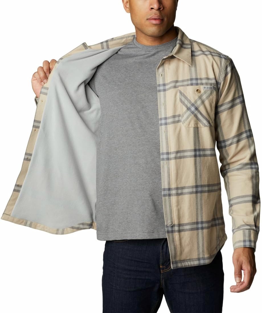 image:imageColumbia Mens Cornell Woods Fleece Lined Shirt JacketAncient Fossil Windowpane