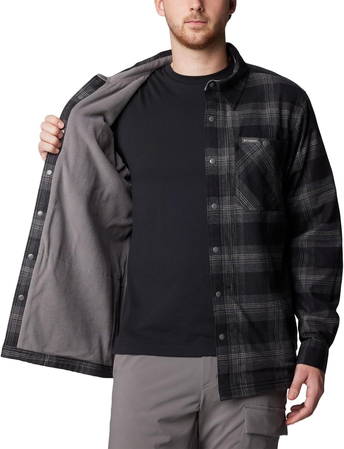 image:imageColumbia Mens Cornell Woods Fleece Lined Shirt JacketBlackuffalo Tartan