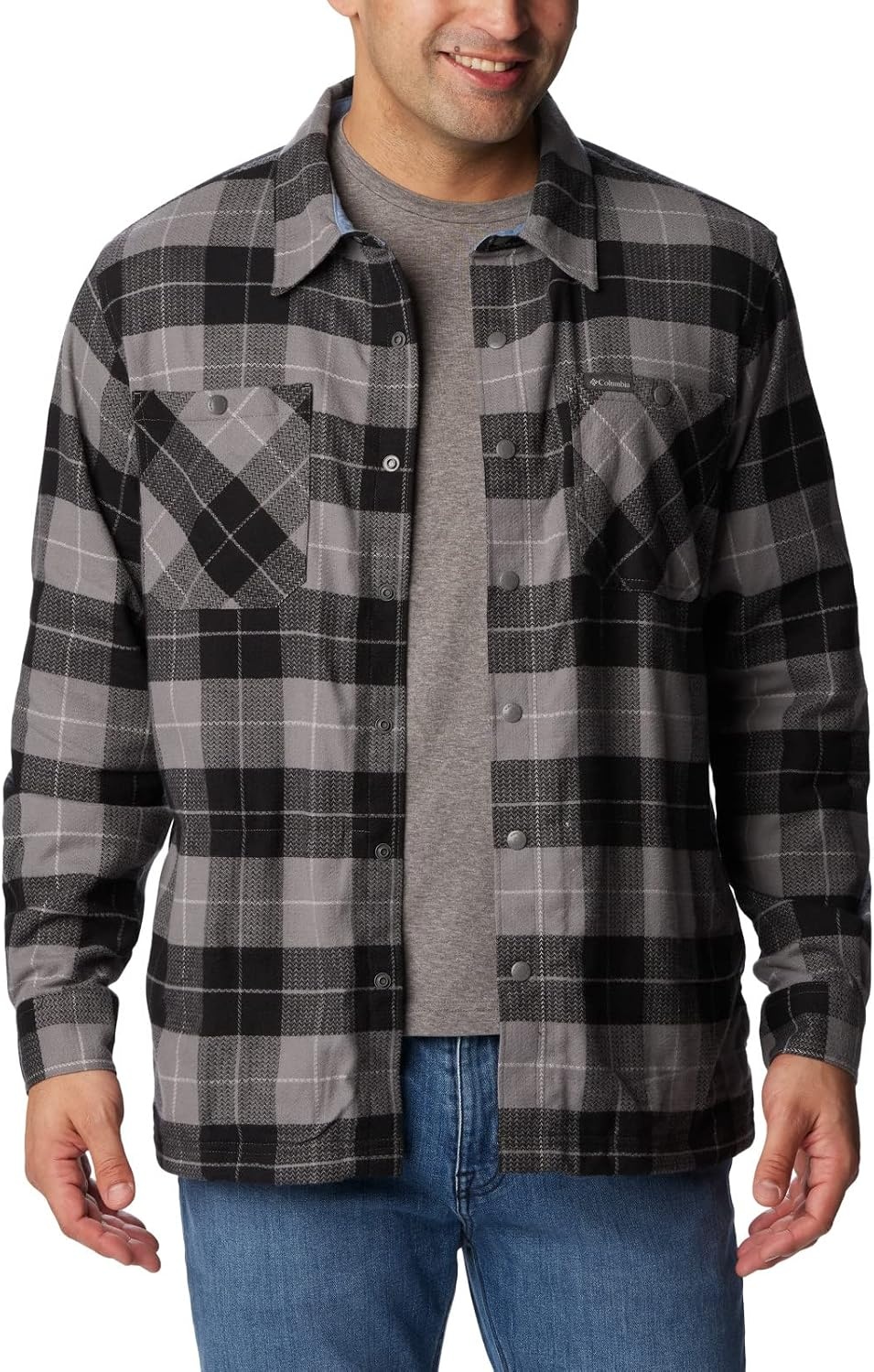 image:imageColumbia Mens Cornell Woods Fleece Lined Shirt JacketCity GreyBlue Stone Woodsman Tartan