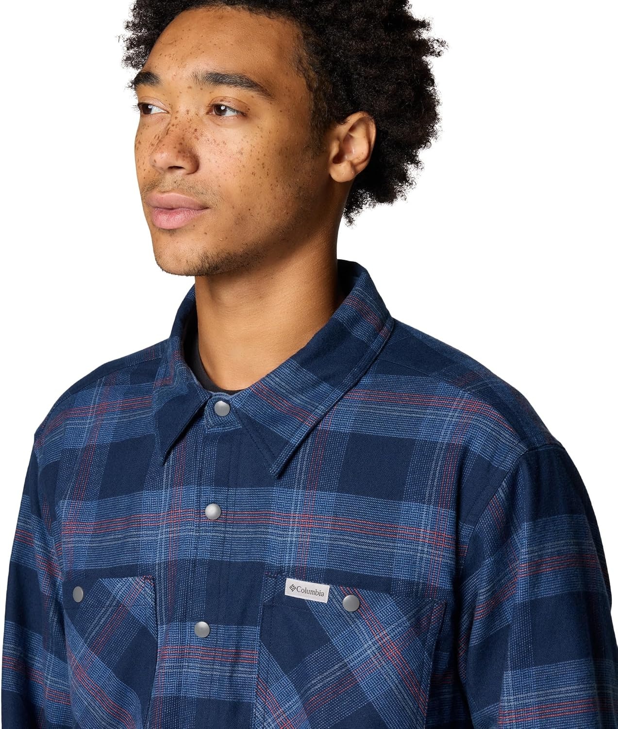 image:imageColumbia Mens Cornell Woods Fleece Lined Shirt JacketCollegiate Navy Buffalo Tartan