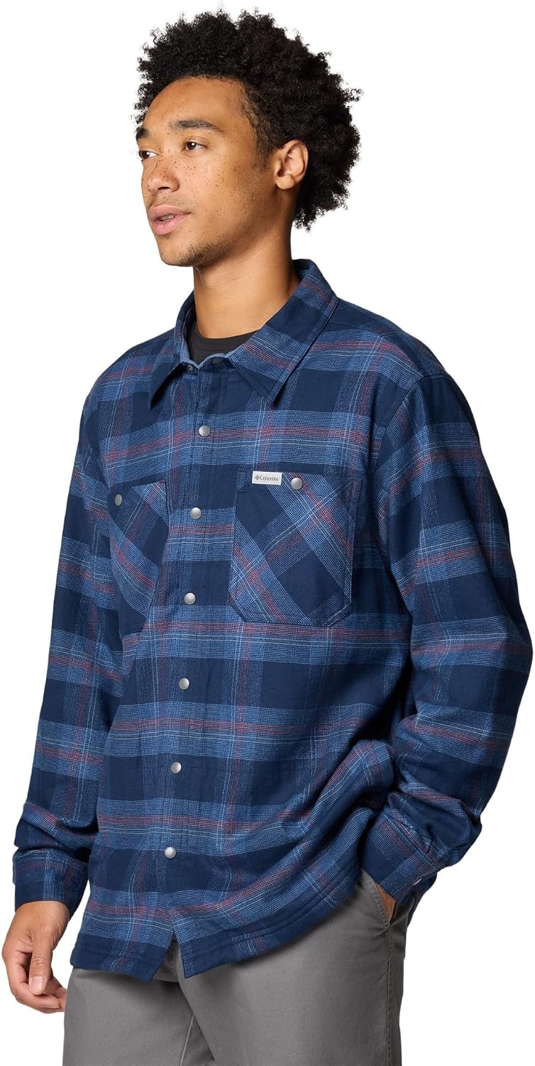 image:imageColumbia Mens Cornell Woods Fleece Lined Shirt JacketCollegiate Navy Buffalo Tartan