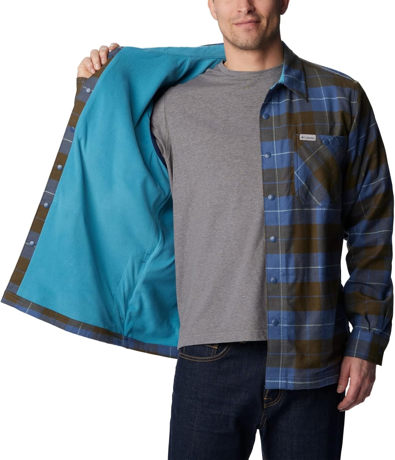 image:imageColumbia Mens Cornell Woods Fleece Lined Shirt JacketDark MountainShasta Woodsman Tartan