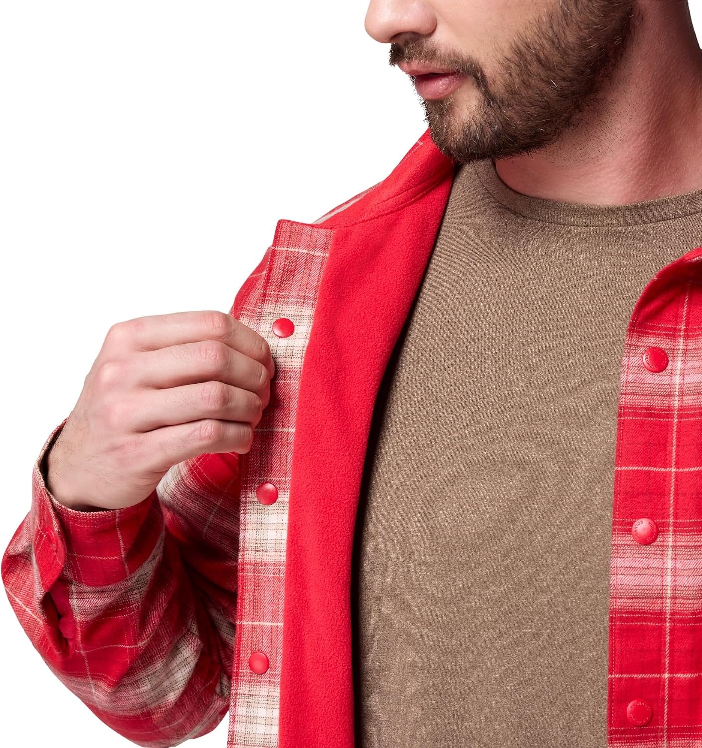 image:imageColumbia Mens Cornell Woods Fleece Lined Shirt JacketMountain Red Lumberjack Tartan