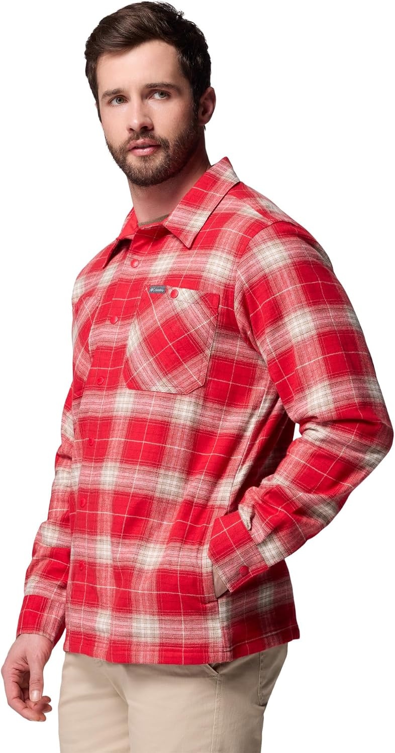 image:imageColumbia Mens Cornell Woods Fleece Lined Shirt JacketMountain Red Lumberjack Tartan