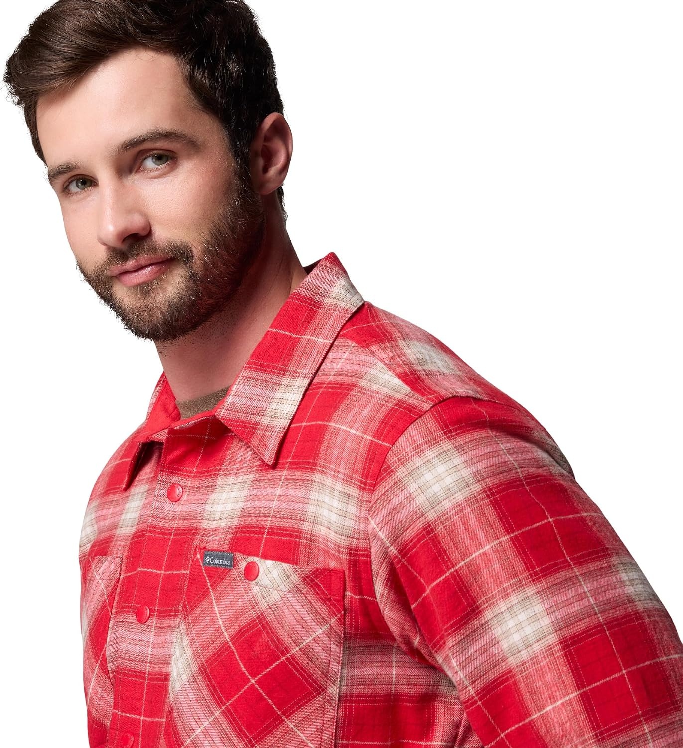 image:imageColumbia Mens Cornell Woods Fleece Lined Shirt JacketMountain Red Lumberjack Tartan