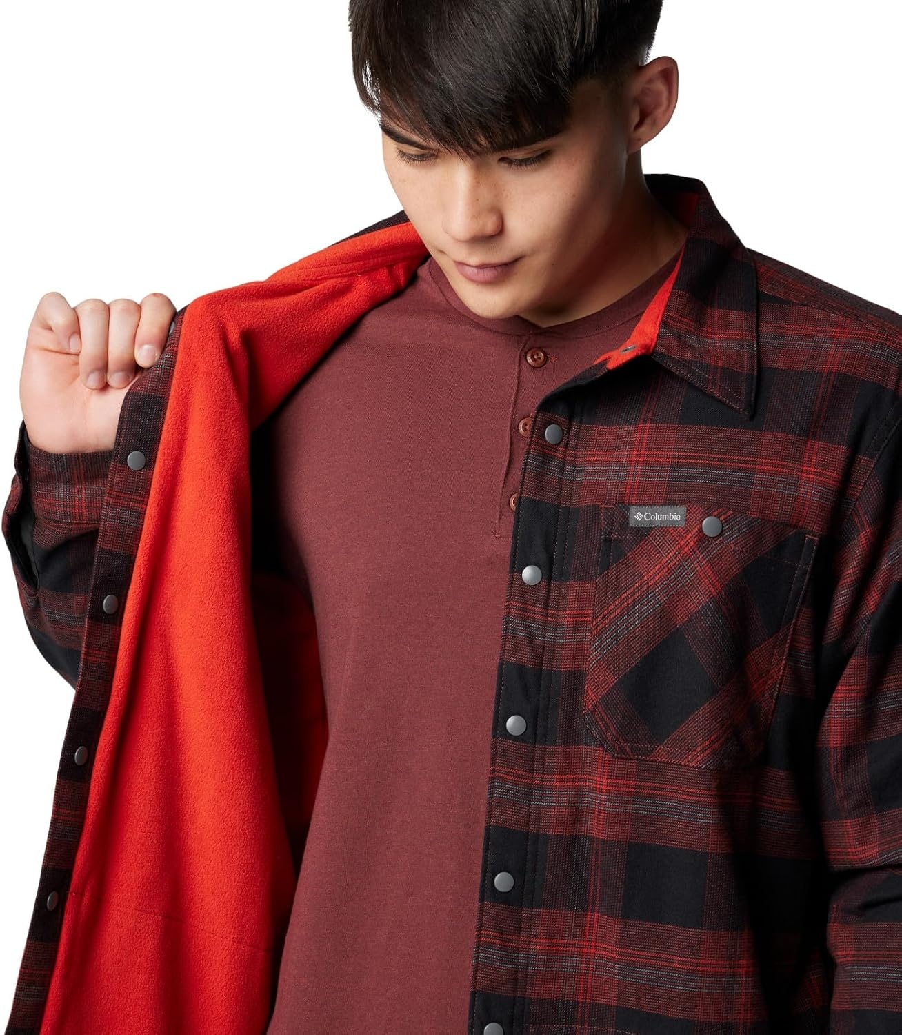 image:imageColumbia Mens Cornell Woods Fleece Lined Shirt JacketSpice Buffalo Tartan