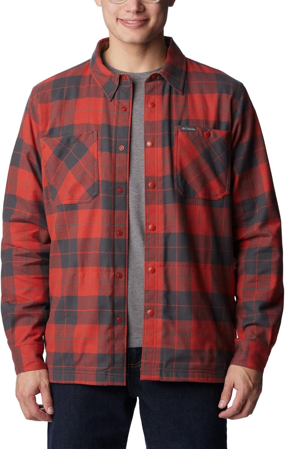 image:imageColumbia Mens Cornell Woods Fleece Lined Shirt JacketWarp RedDelta Woodsman Tartan