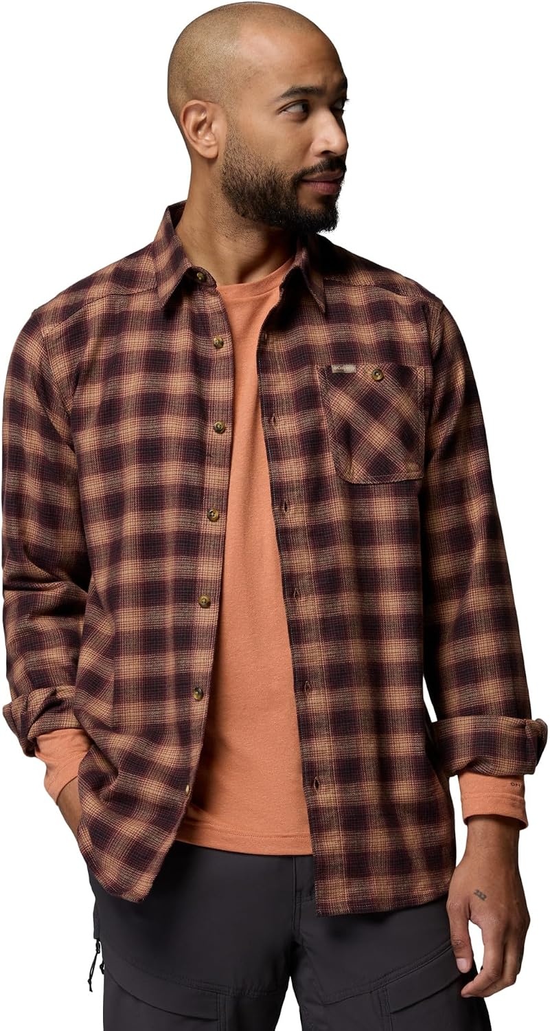 image:imageColumbia Mens Hunt Line Flannel Long Sleeve ShirtRed Rocks