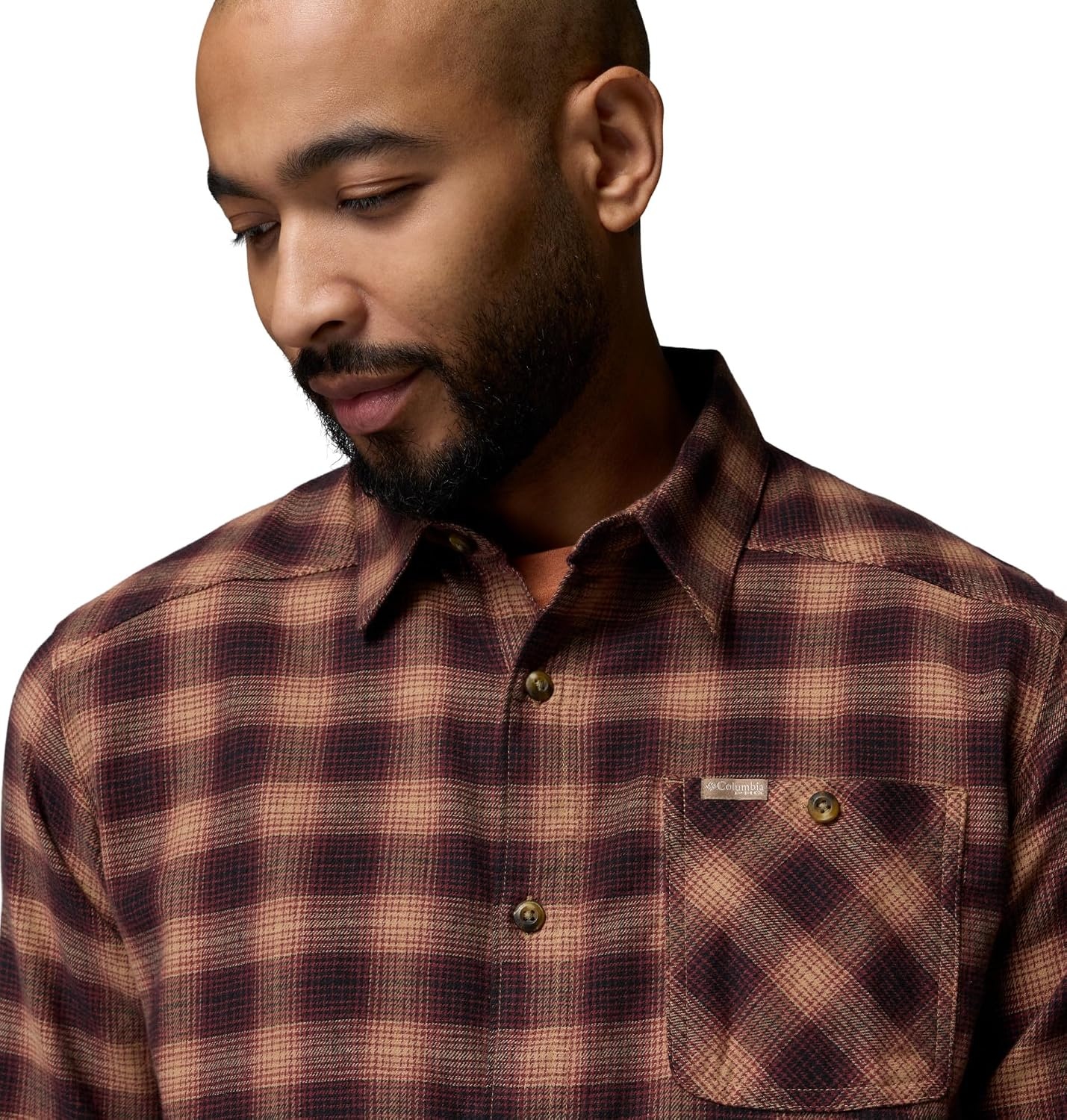 image:imageColumbia Mens Hunt Line Flannel Long Sleeve ShirtRed Rocks