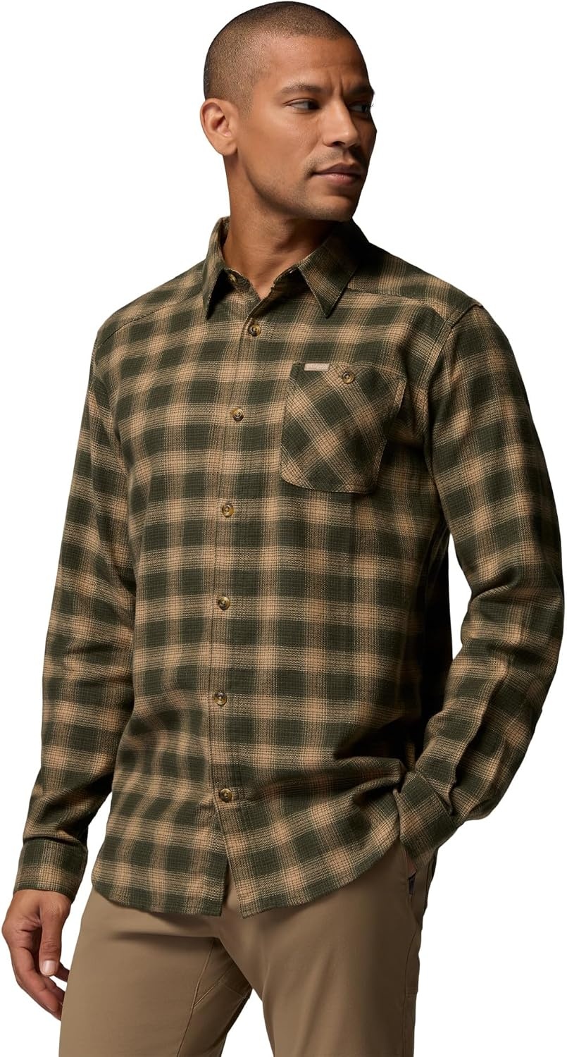 image:imageColumbia Mens Hunt Line Flannel Long Sleeve ShirtSurplus Green