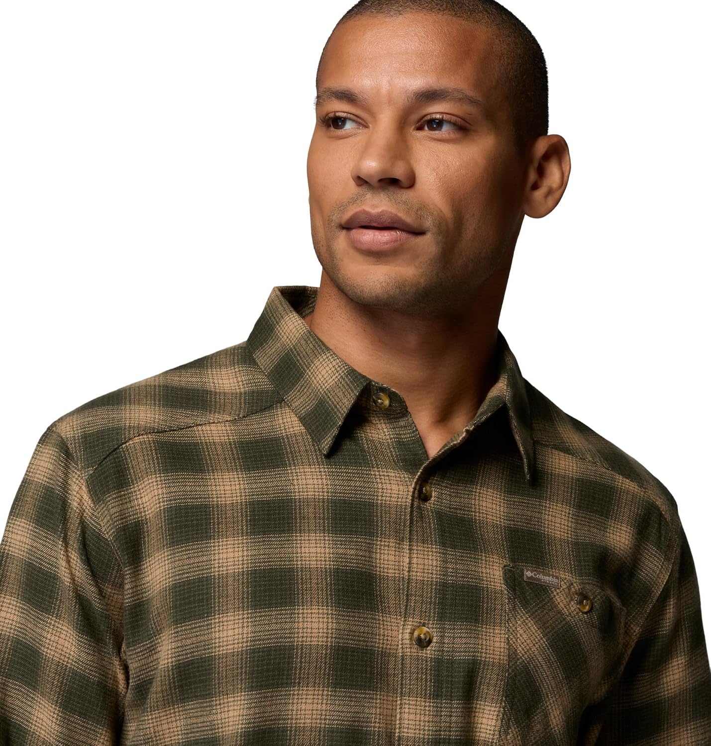 image:imageColumbia Mens Hunt Line Flannel Long Sleeve ShirtSurplus Green