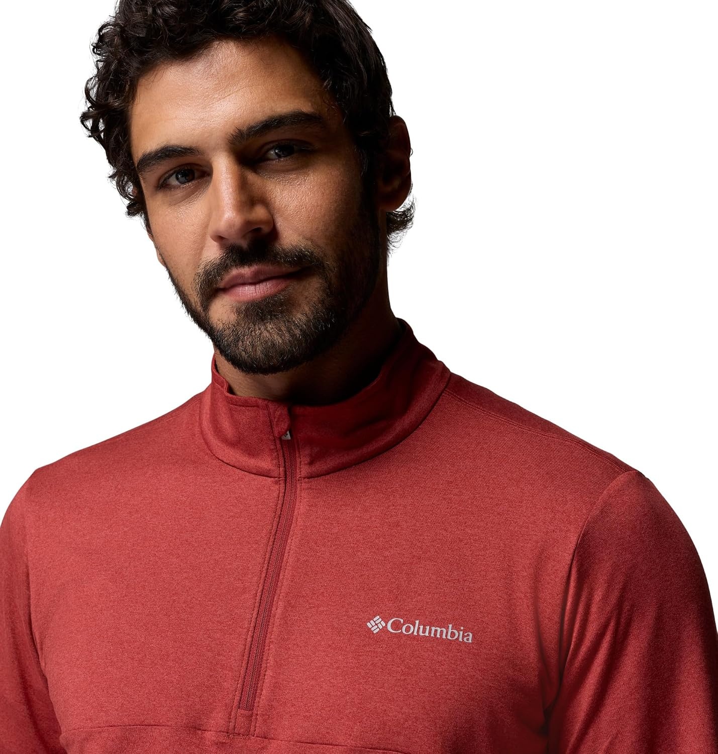 image:imageColumbia Mens Parsons Point Long Sleeve 14 ZipRed Oxide Heather