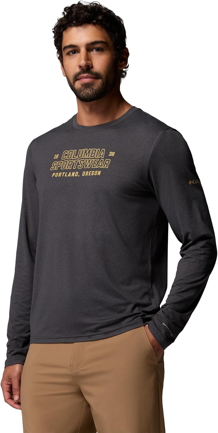 image:imageColumbia Mens Parsons Point Long Sleeve Graphic TeeBlack Heather Blocky Brand