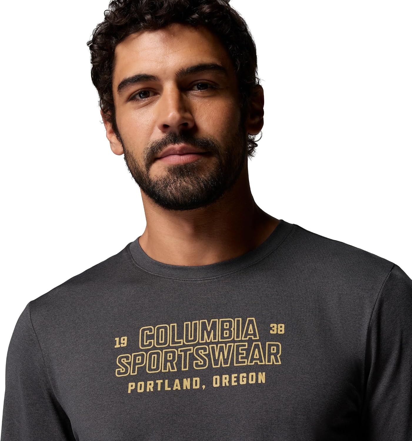 image:imageColumbia Mens Parsons Point Long Sleeve Graphic TeeBlack Heather Blocky Brand