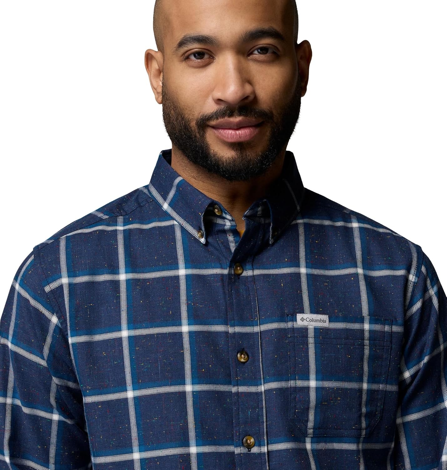 image:imageColumbia Mens Rapid Rivers II Long Sleeve ShirtColl Navy Windowpane ConfettiWhite