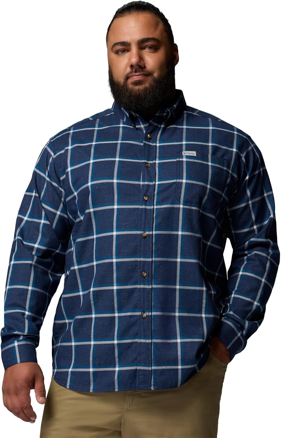 image:imageColumbia Mens Rapid Rivers II Long Sleeve ShirtColl Navy Windowpane ConfettiWhite