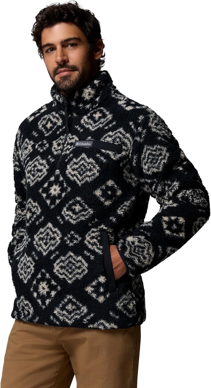 image:imageColumbia Mens Rugged Ridge High Pile Half ZipBlack Checked OutBlack