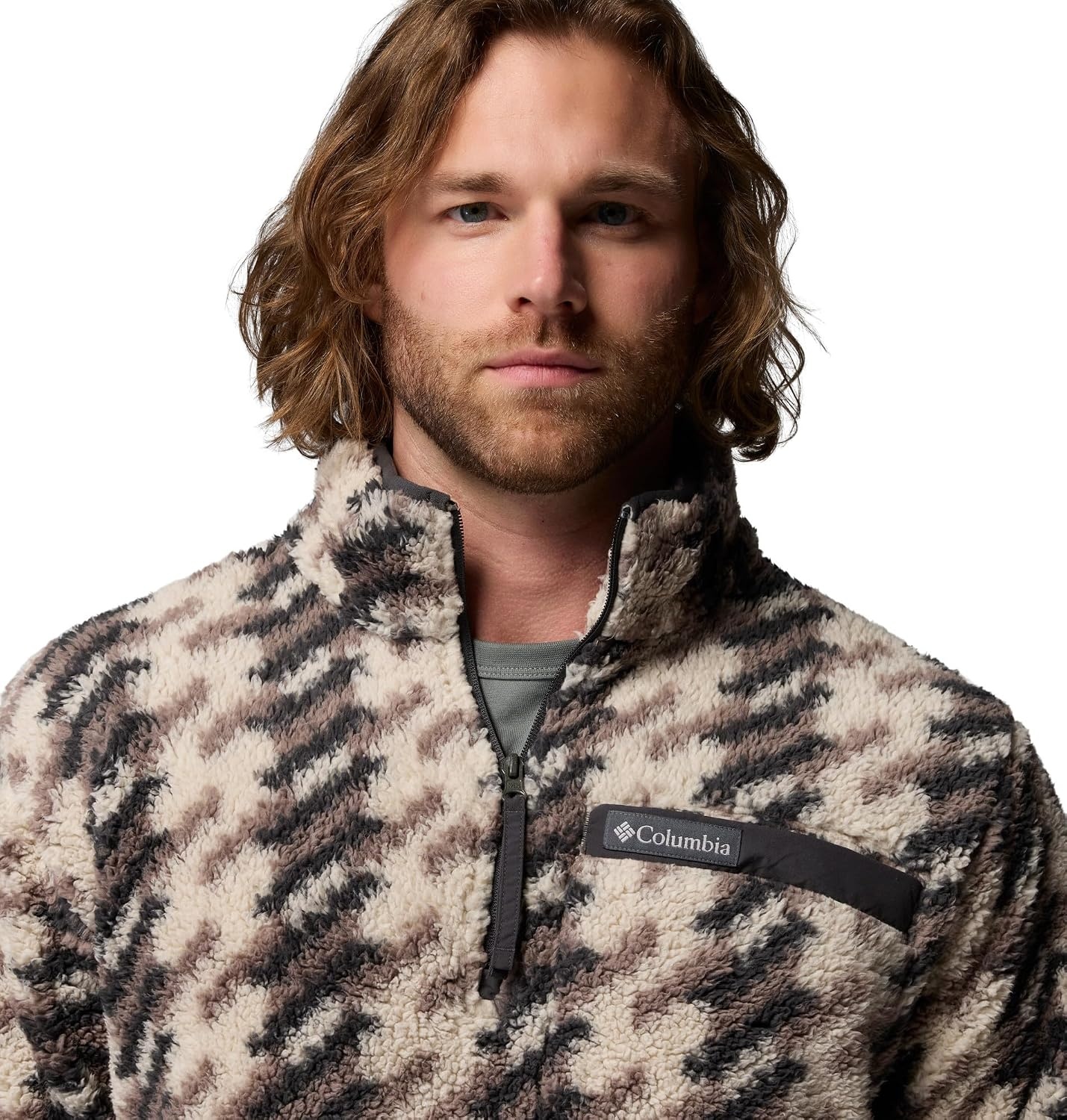 image:imageColumbia Mens Rugged Ridge High Pile Half ZipDark Stone Twills