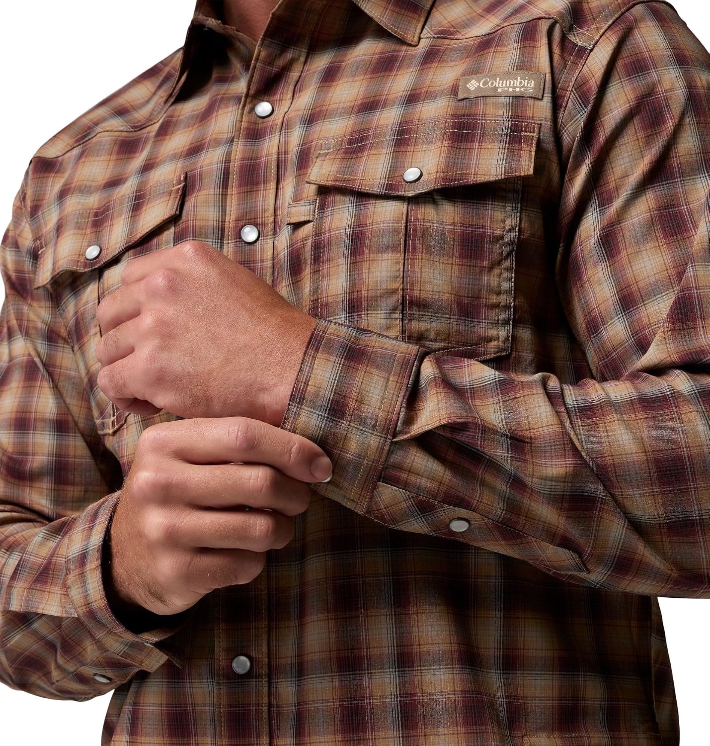 image:imageColumbia Mens Saddle Point II Long Sleeve Western ShirtRed Rocks