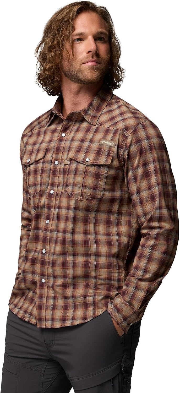 image:imageColumbia Mens Saddle Point II Long Sleeve Western ShirtRed Rocks