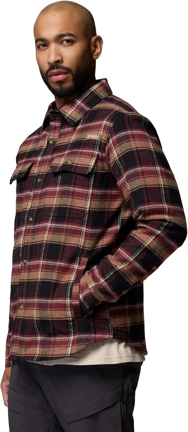 image:imageColumbia Mens Saddle Point Warm Lined FlannelBlackRoundup Plaid