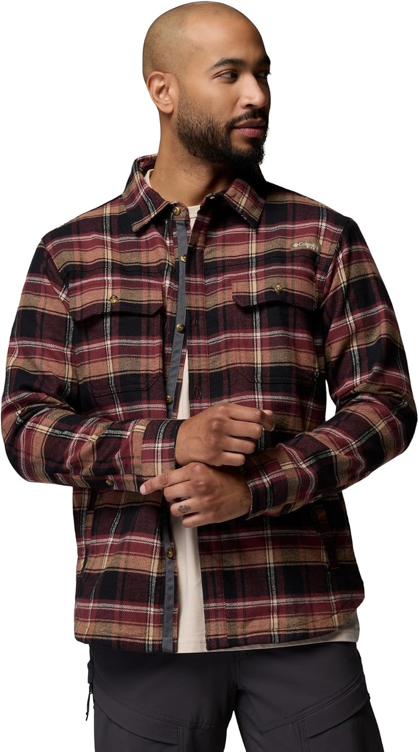 image:imageColumbia Mens Saddle Point Warm Lined FlannelBlackRoundup Plaid