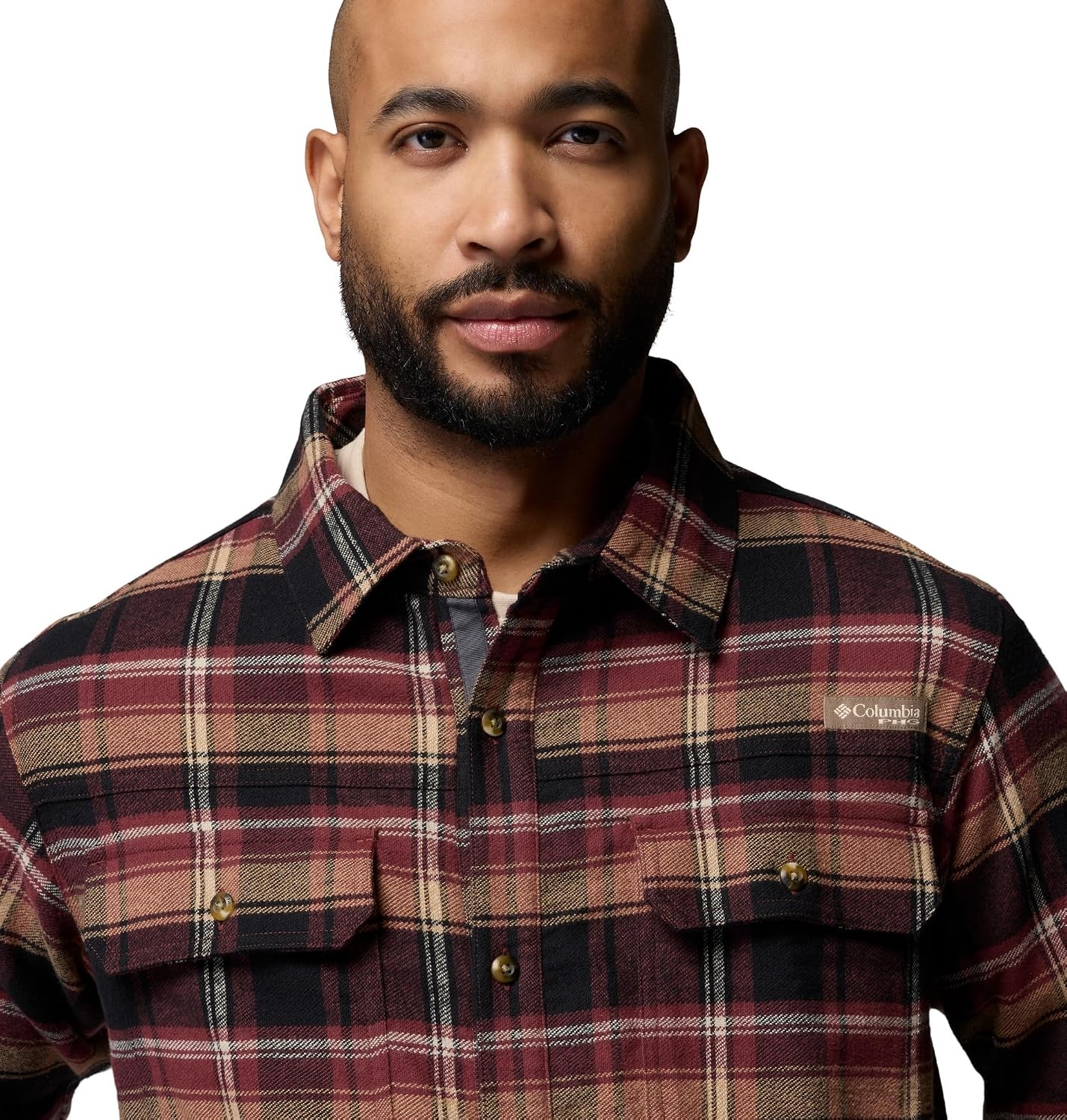 image:imageColumbia Mens Saddle Point Warm Lined FlannelBlackRoundup Plaid