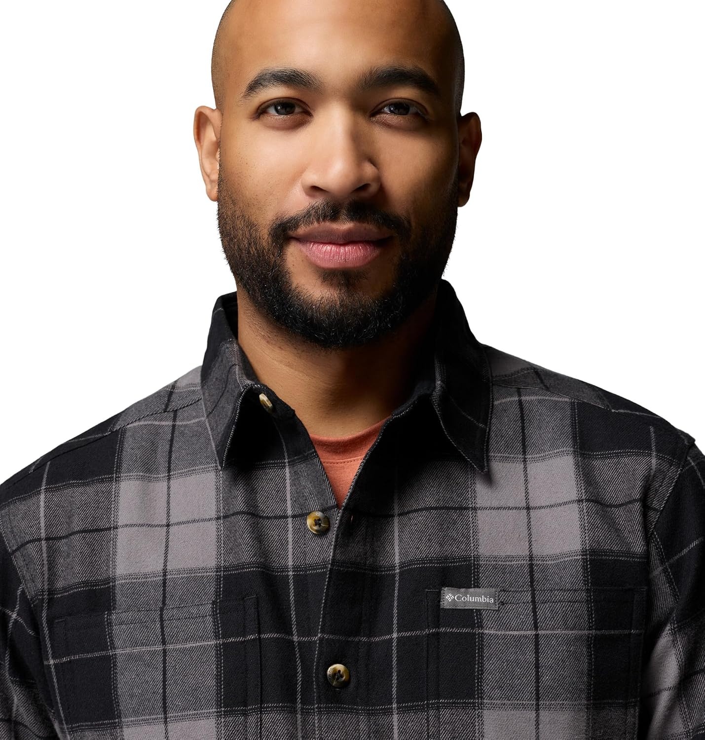 image:imageColumbia Pitchstone Stretch FlannelBlack Macro TartanBlack