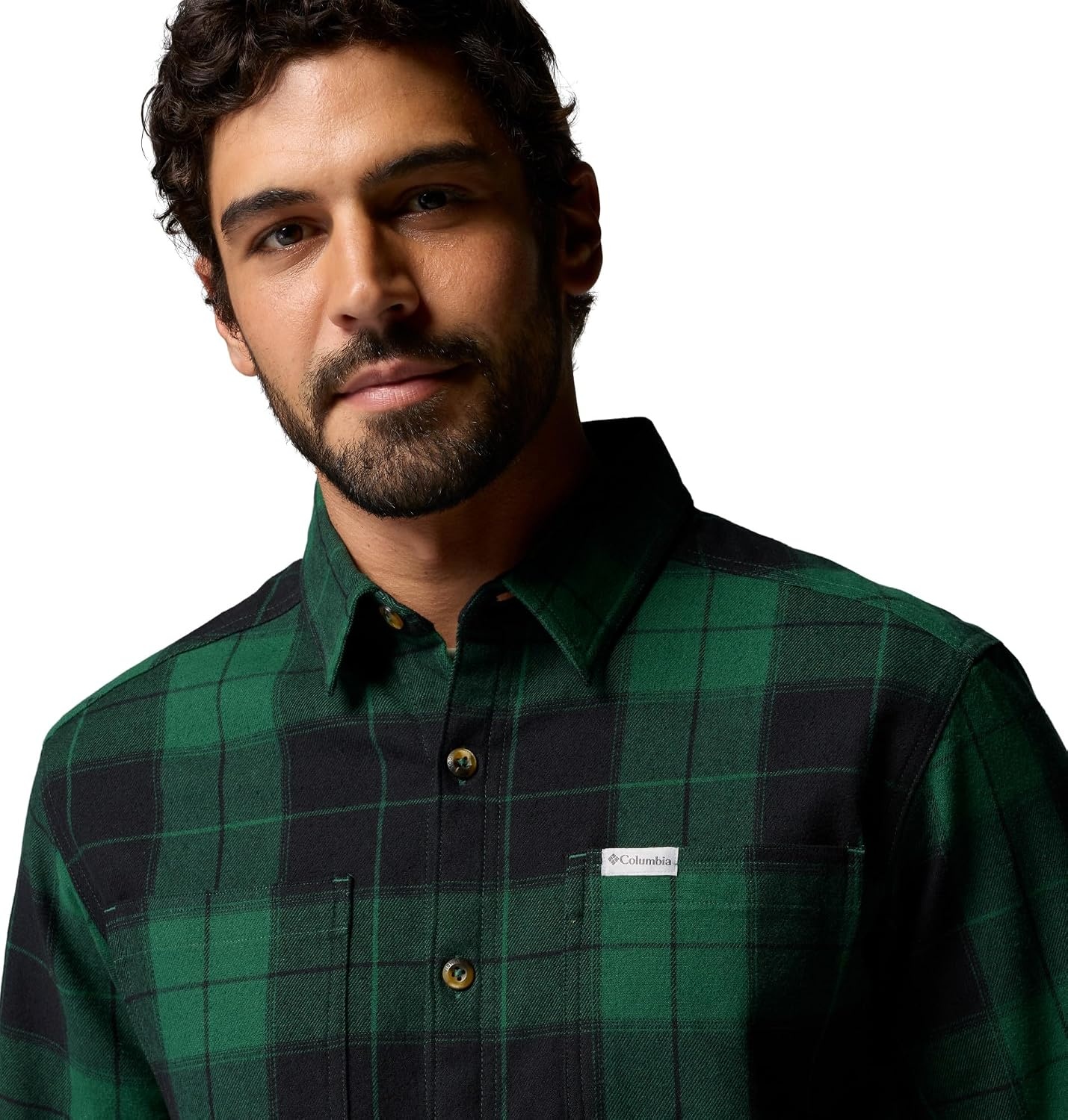 image:imageColumbia Pitchstone Stretch FlannelRain Forest Macro TartanBlack