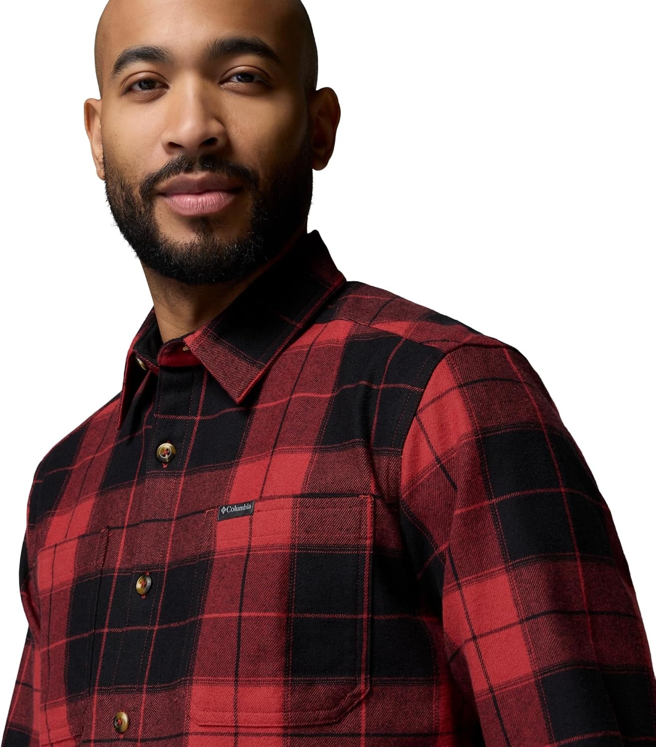 image:imageColumbia Pitchstone Stretch FlannelRed Oxide Macro TartanBlack