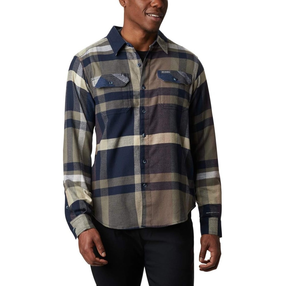 image:imageColumbia Flare Gun Stretch FlannelCollegiate Navy Big Check Plaid
