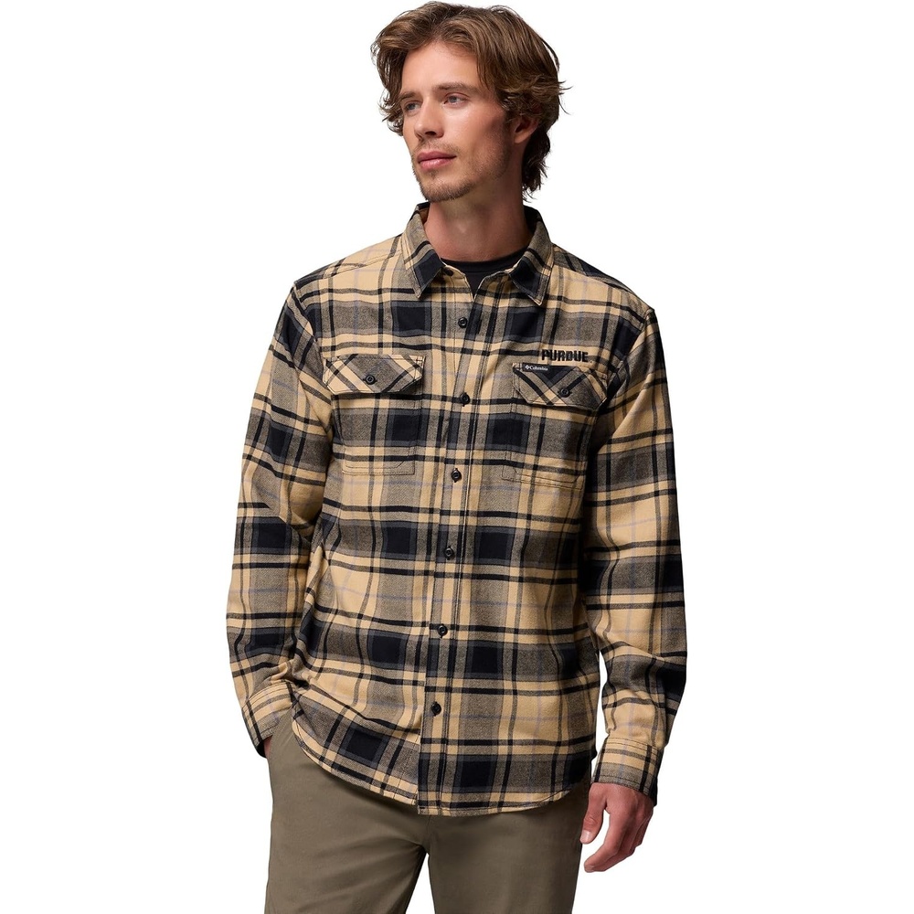 image:imageColumbia Mens Collegiate Flare Gun Flannel Long Sleeve ShirtPd  Sierra Tan Tartan