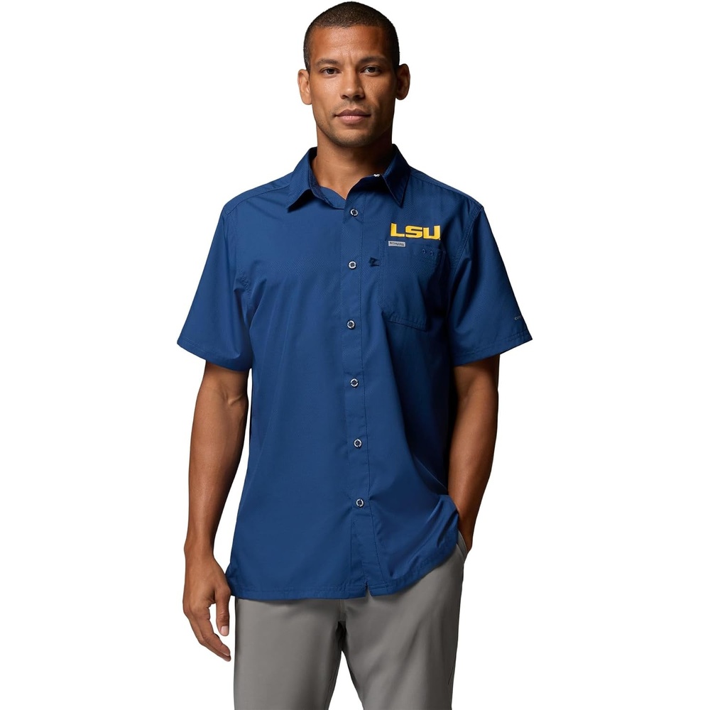 image:imageColumbia Mens Collegiate Slack Tide Camp ShirtLsu Carbon