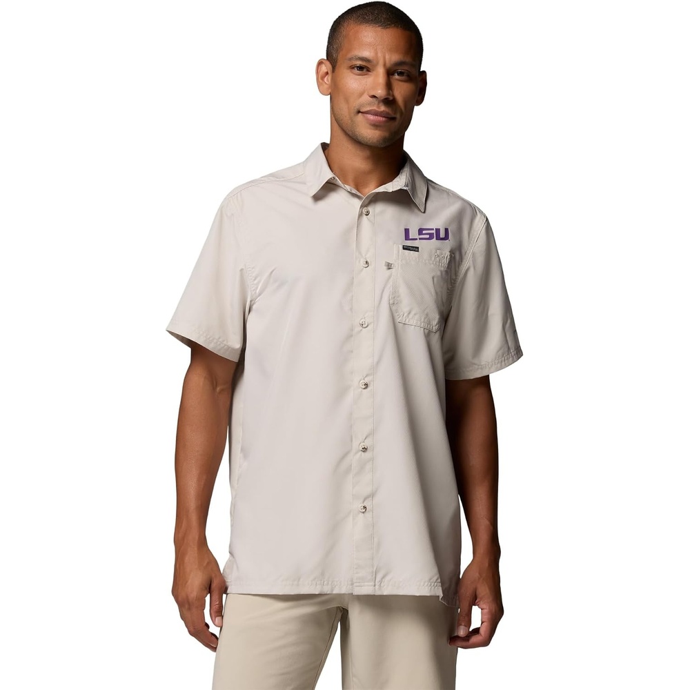 image:imageColumbia Mens Collegiate Slack Tide Camp ShirtLsu Dark Stone