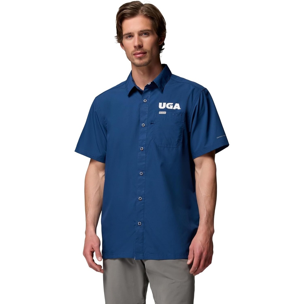 image:imageColumbia Mens Collegiate Slack Tide Camp ShirtUga Carbon