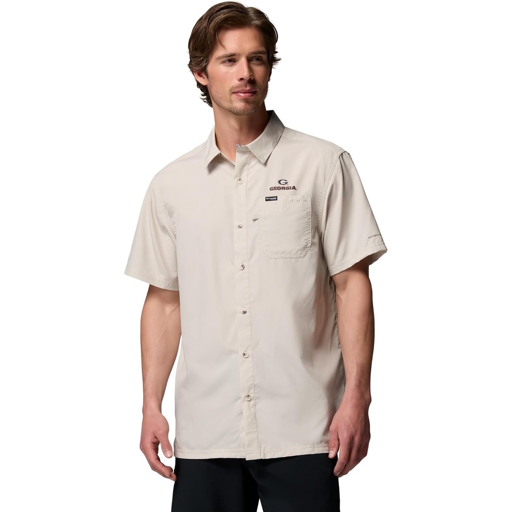 image:imageColumbia Mens Collegiate Slack Tide Camp ShirtUga Dark Stone