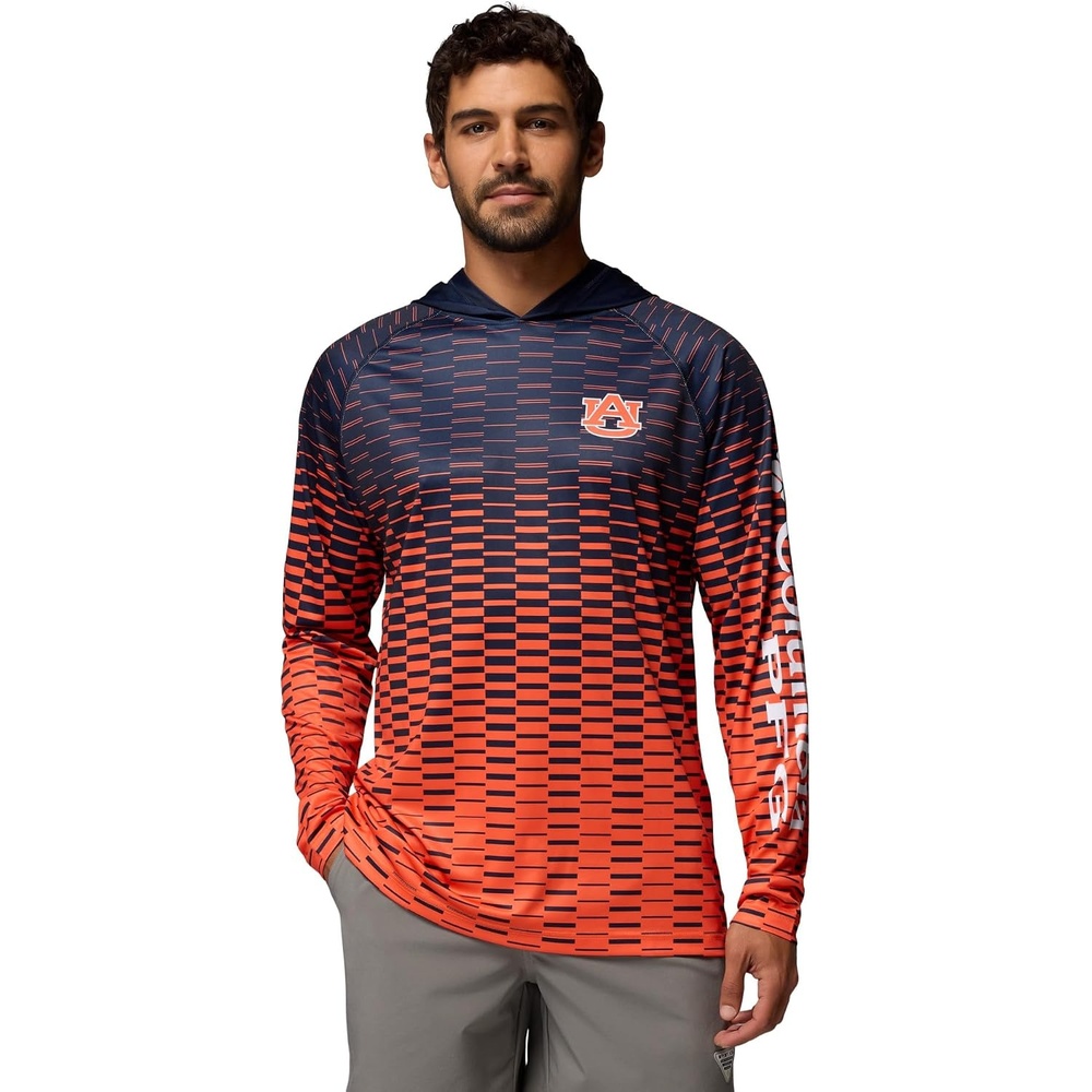 image:imageColumbia Mens Collegiate Super Terminal Tackle HoodieAub Collegiate NavySpark Orange