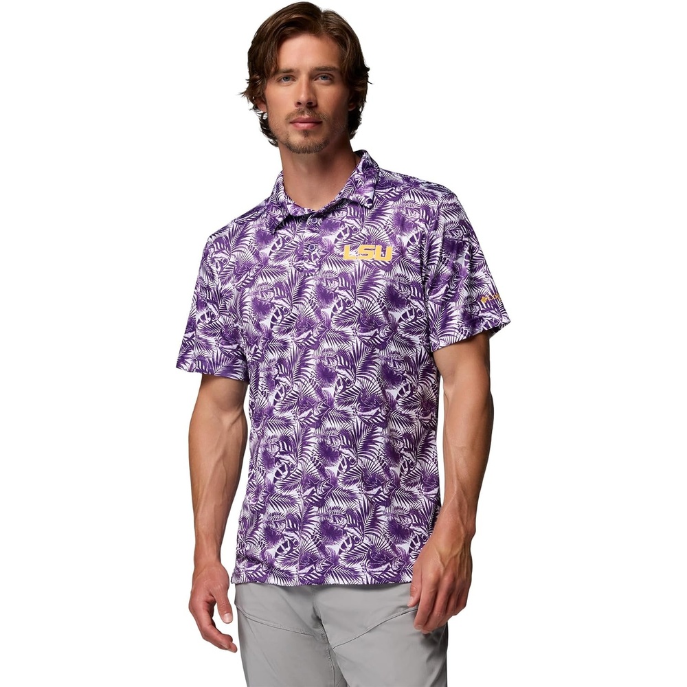 image:imageColumbia Mens Collegiate Super Terminal Tackle PoloLsu Vivid Purple Roosters