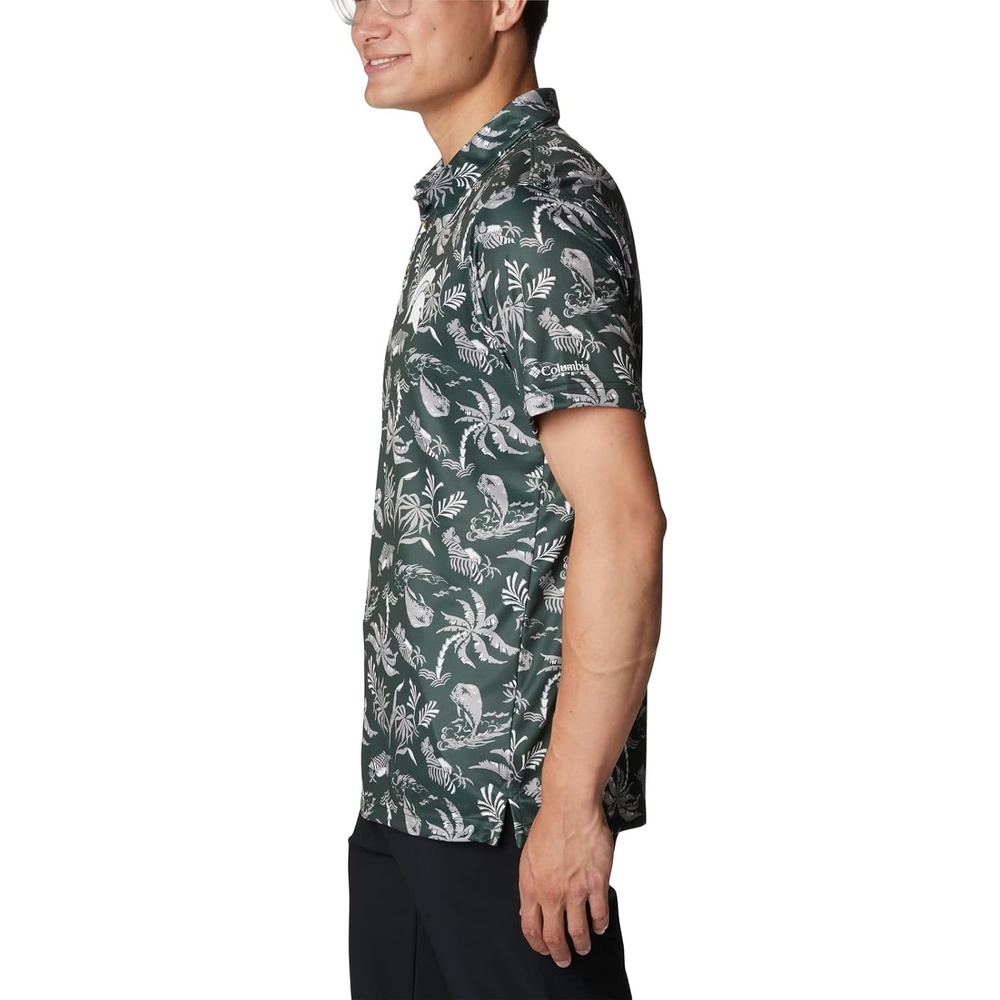 image:imageColumbia Mens Collegiate Super Terminal Tackle PoloMs Spruce Dorado Isle Print