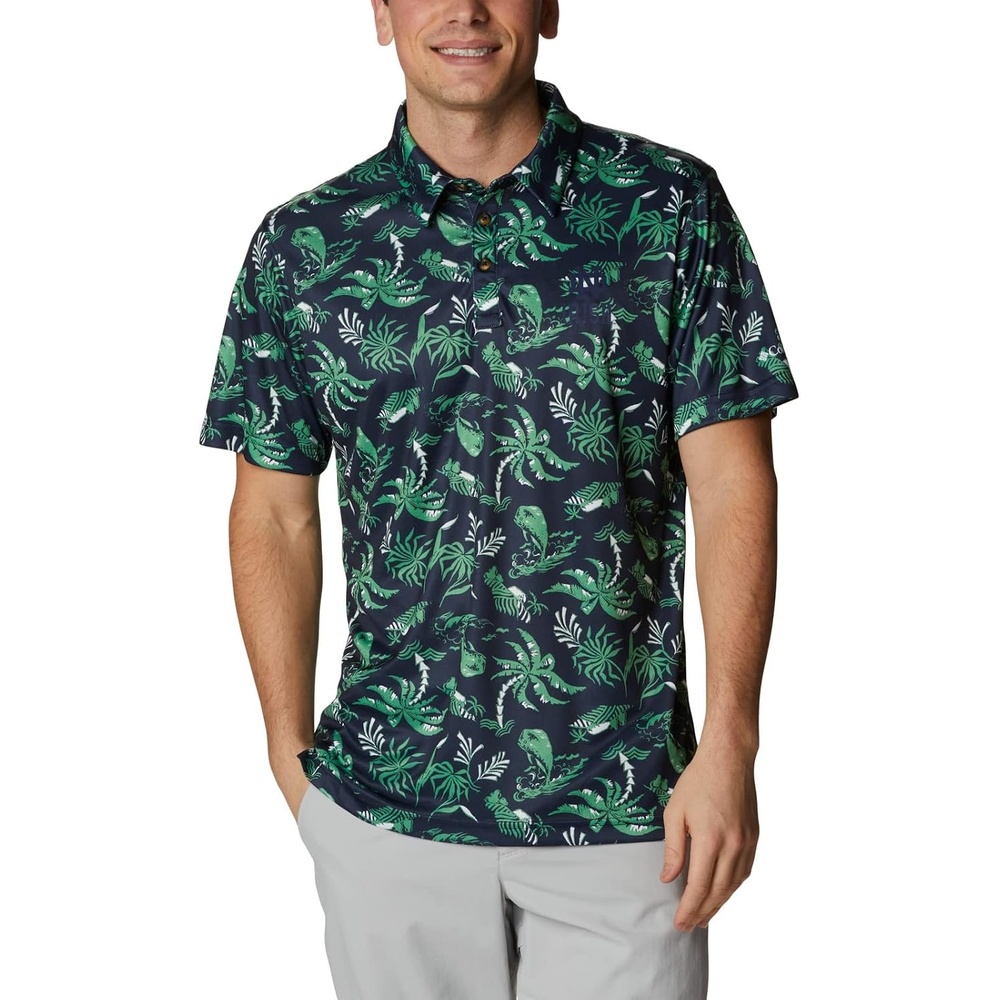 image:imageColumbia Mens Collegiate Super Terminal Tackle PoloNd Collegiate Navy Dorado Isle Print